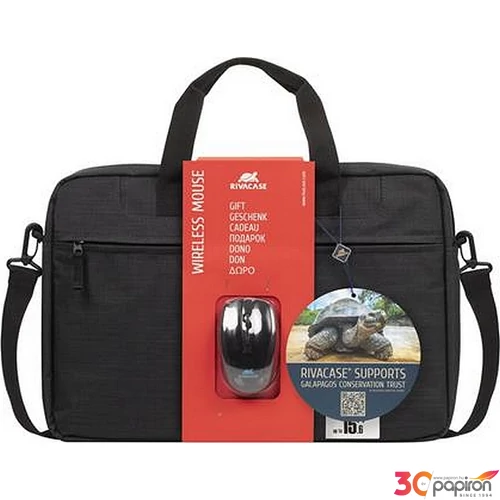 Oldaltáska notebook Rivacase 15, 6'' Wireless egér Regent 8038 fekete Iskolaszerek Rivacase 4260403573990
