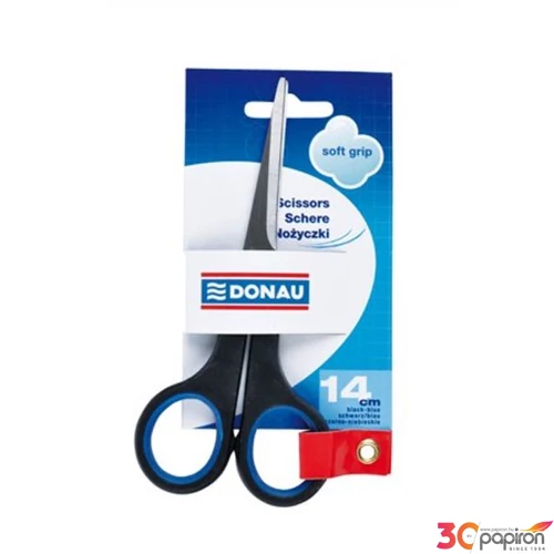 Olló 14cm Donau Soft Grip idodai olló fekete-kék Irodai kiegészítők DONAU 7932301PL-10