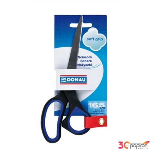Olló 16,5cm Donau Soft Grip idodai olló fekete-kék Irodai kiegészítők DONAU 7922301PL-10