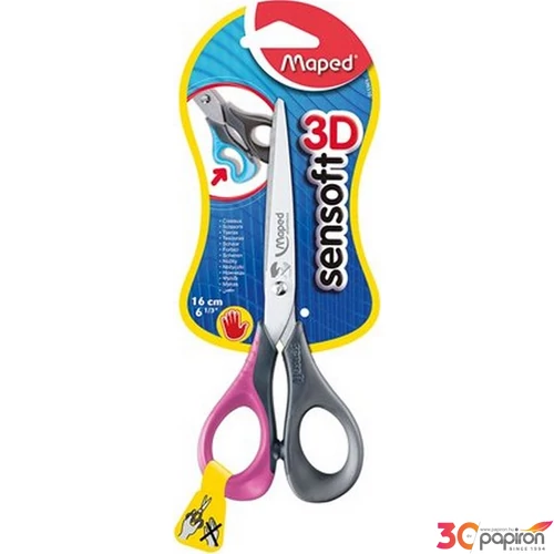 Olló 16cm Maped Sensoft 3D általános balkezes vegyes színekben Irodai kiegészítők MAPED 696510
