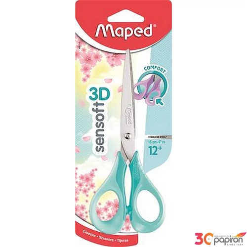 Olló 16cm Maped Sensoft 3D általános, rugalmas nyél, vegyes színekb Irodai kiegészítők MAPED 486214