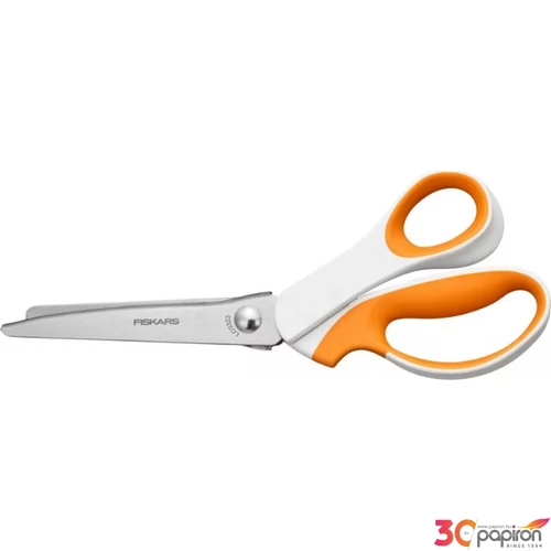 Olló cikkcakk 24,2cm FISKARS SoftGrip  fehér/narancssárga