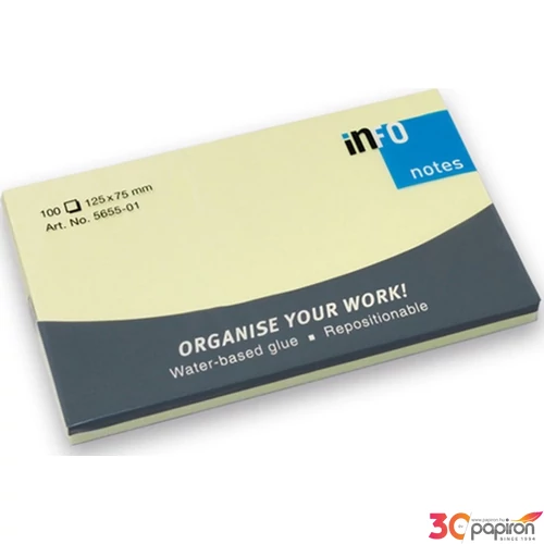Öntapadós jegyzettömb 125x75 C Notes GLN 100lapos sárga 125x75mm