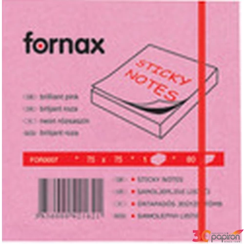 Öntapadós jegyzettömb 75x75 Fornax neon rózsaszín 80 lap