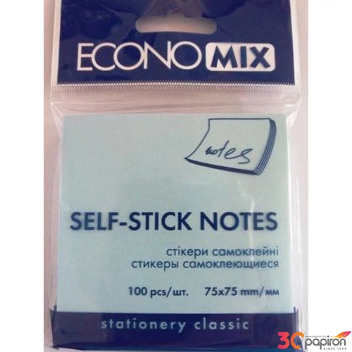Öntapadós jegyzettömb 75x75mm Economix 100lapos kék C 4044572209320 jegyzettömb