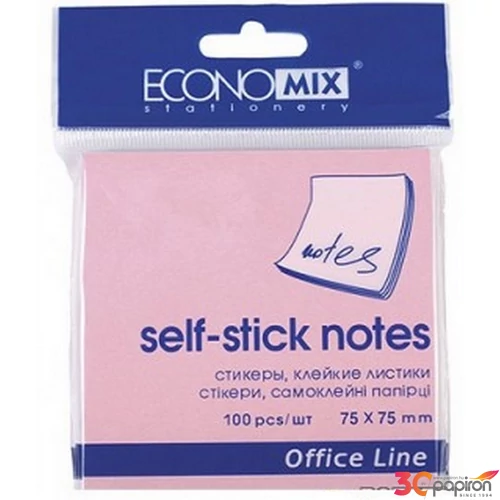 Öntapadós jegyzettömb 75x75mm Economix 100lapos rózsaszín jegyzettömb 4044572209320-09 Papiron