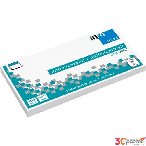 Öntapadós jegyzettömb Info Notes 125x75 mm 100 lapos fehér antimikrobiális