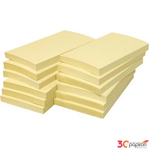 Öntapadós jegyzettömb Info Notes 125x75 mm 100 lapos sárga környezetbarát