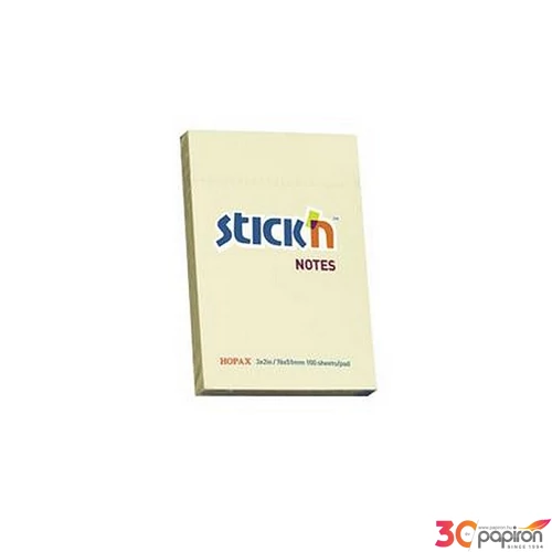 Öntapadós jegyzettömb Stick N 76x51 mm, 100 lap, pasztellsárga