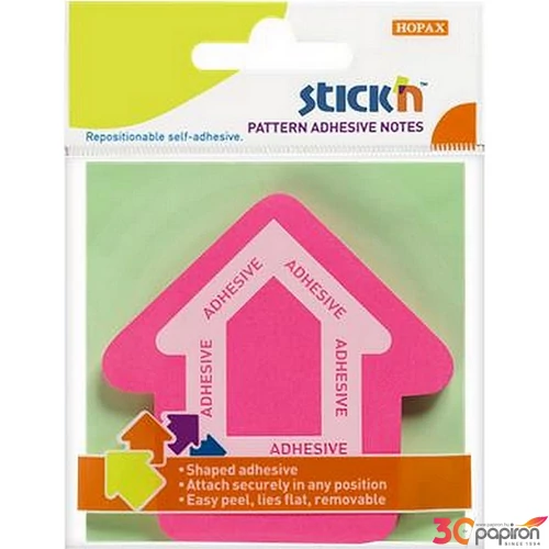 Öntapadós jegyzettömb Stick N nyíl alakú, 70x70 mm, 50 lap, magenta