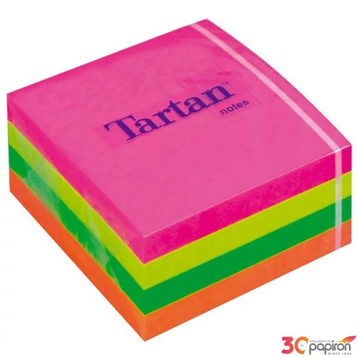 Öntapadós jegyzettömb Tartan 76x76mm, 400 lap,neon színek LPT7676CN