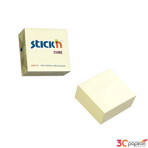 Öntapadós kockatömb Stick N 76x76mm, 400 lap, pasztellsárga