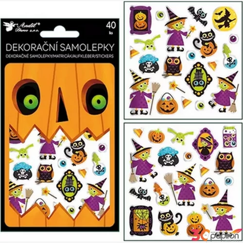 Öntapadós matricák 40 db, HALLOWEEN, 10,5 x 18 cm
