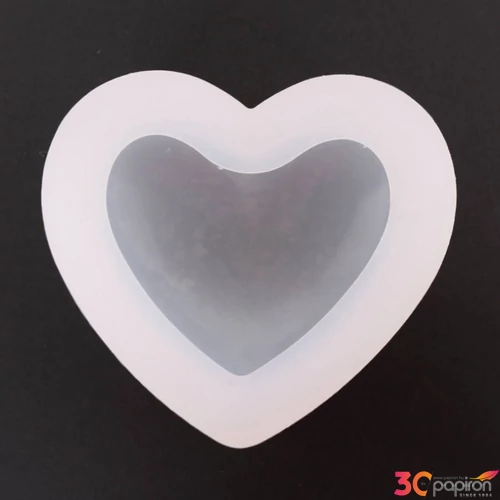 Öntőforma szilikon átlátszó szív 8 x 7 x 3,8 cm 5 db/csom