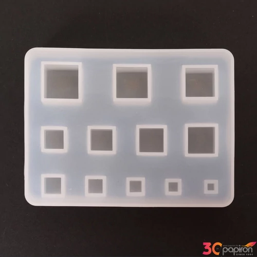Öntőforma szilikon átlátszó vegyes négyzet 6,6 x 8,6 x 1,6 cm 5 db/csom