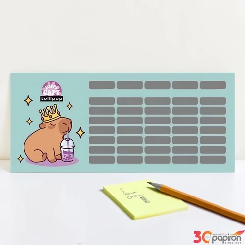 Órarend 2 oldalas Lizzy 26 Lollipop Capybara  Tolltartóhoz 