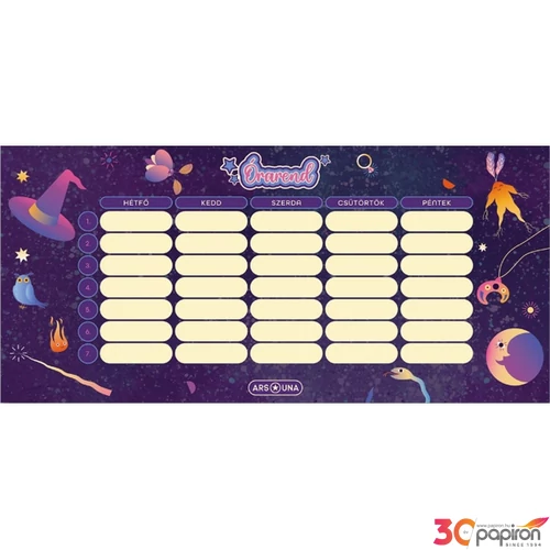 Órarend Ars Una 24'' Enchanted (5350) 24 lila Öntapadós füzetcímke 3ívx6db