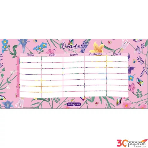 Órarend Ars Una egylapos 24'' Fleur virág 50493661 prémium minőség