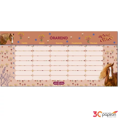 Órarend Ars Una 24'' My Sweet Horse (5358) 24 ló Öntapadós füzetcímke 3ívx6db