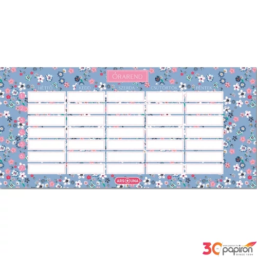 Órarend Ars Una 24'' Pearl Blossom blue (5376) Öntapadós füzetcímke 3ívx6db