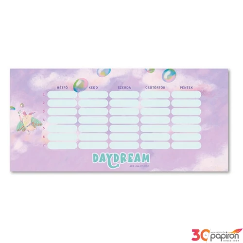 Órarend Ars Una egylapos Daydream (5142) 22 Öntapadós füzetcímke 3ívx6db