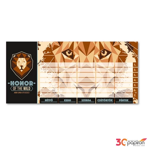 Órarend Ars Una egylapos Honor Of The Wild (5132) 22 Öntapadós füzetcímke 3ívx6db