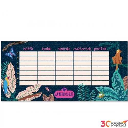 Órarend Ars Una egylapos Jungle (5062) 21 Öntapadós füzetcímke 3ívx6db