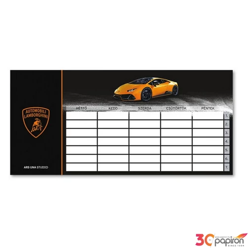 Órarend Ars Una egylapos Lamborghini 22 (5125) Öntapadós füzetcímke 3ívx6db