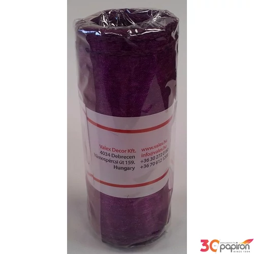 Szalag organza tekercses tekercses, 12cm széles Plum szalag Virág-asztal-szoba dekor. -1289-