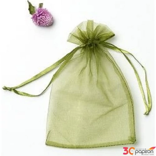Organza tasak10x12cm zöld Tasak organza 10x12cm