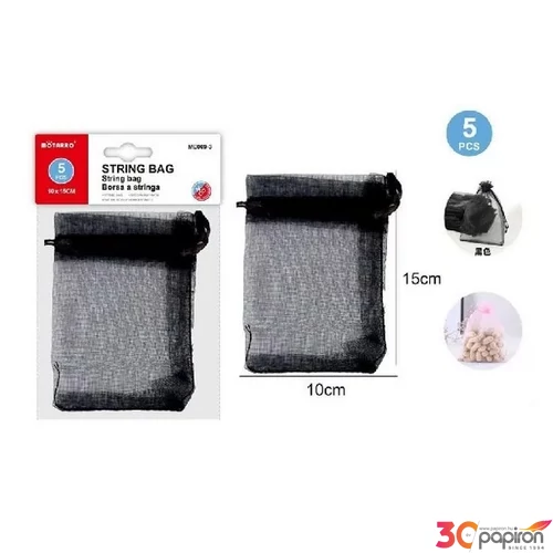 Organza tasak fekete 5db-os 10x15cm 25