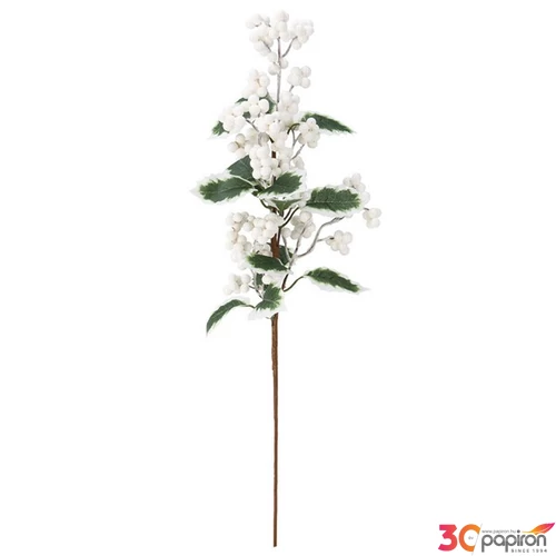 Pick karácsonyi dekor '24 Bogyós levél fehér 60 cm kpm