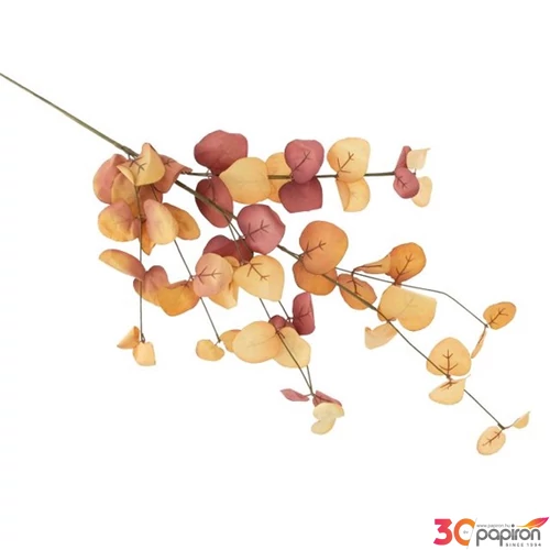 Selyemvirág - művirág Ág leveles, 78 cm, narancssárga