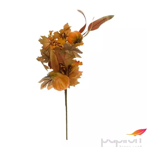 Selyemvirág - művirág Ág leveles, tökkel, 82 cm, narancssárga