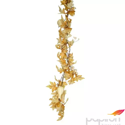 Selyemvirág - művirág Girland leveles, tökkel, 190 cm, sárga