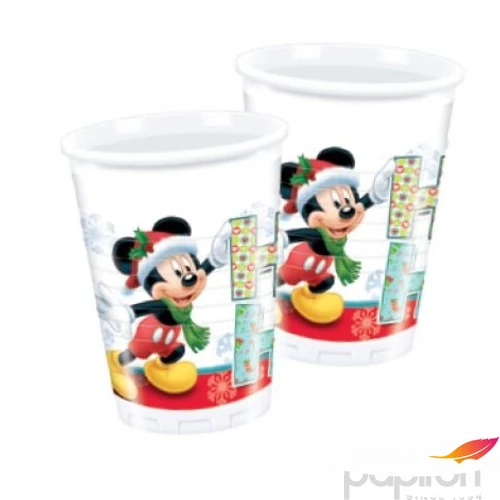 Party pohár Mickeyxmas 200ml 8db/csomag