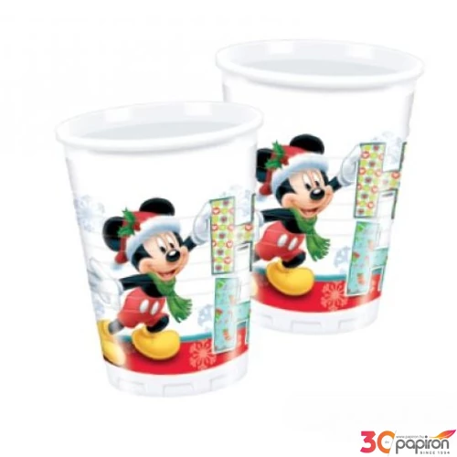 Party pohár Mickeyxmas 2dl 8db/csomag