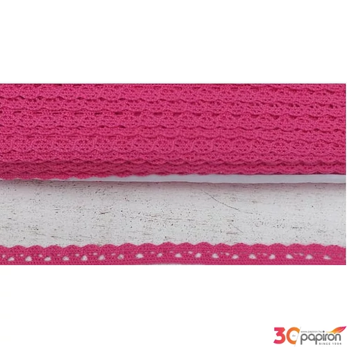 Szalag csipke magenta 1cmx2m Pamut Szalag csipke magenta