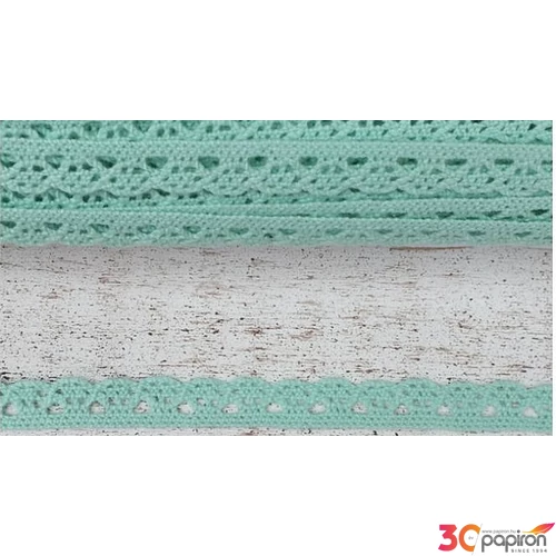 Szalag csipke menta 1cmx20m Pamut Szalag csipke menta