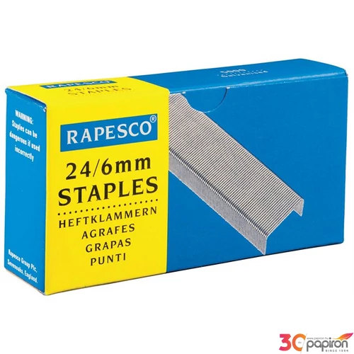 Tűzőkapocs 24/6 Rapesco 1000db/dob horganyzott acél Irodai kisgépek RAPESCO S24607Z3