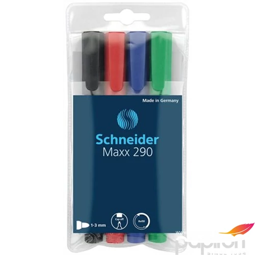 Táblamarker Schneider Maxx 290' 2-3mm kerek hegyű 4színű szett Írószerek SCHNEIDER 129094