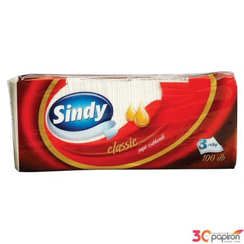 Papír zsebkendő 3rétegű 100db Sindy classic KHHVP003