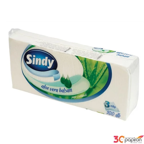 Papír zsebkendő 3rétegű 100db Sindy aloe vera KHHVP005