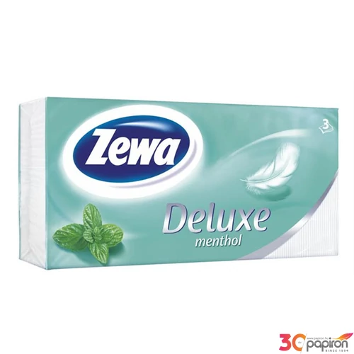 Papír zsebkendő 3rétegű 90db ZEWA Deluxe menthol KHHZ08