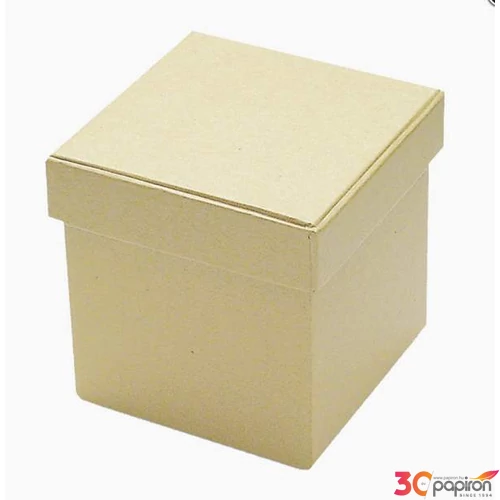 Papír doboz natúr kocka alakú S2/1 dekorálható, 15x15x15cm 8,02E+12