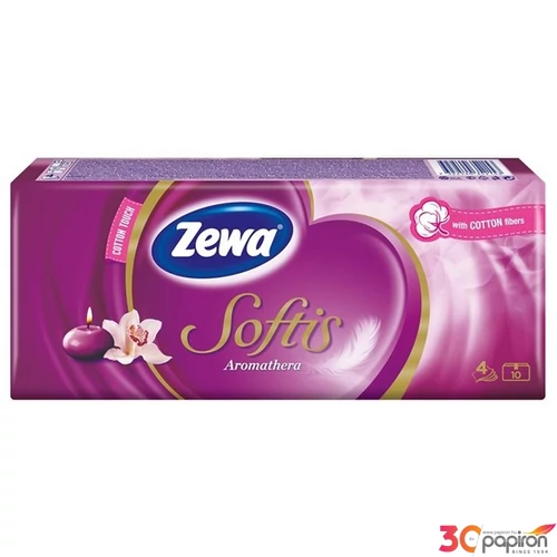 Papírzsebkendő 4 rétegű, 10x9db ZEWA Softis aromatherapia KHHZ11