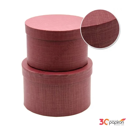 Papírdoboz kerek 22x10 cm bordó