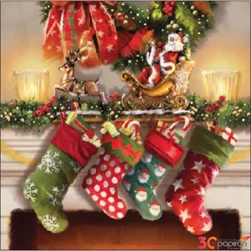 Szalvéta Ambiante Hanging stockings papírszalvéta 25x25cm,15db-os