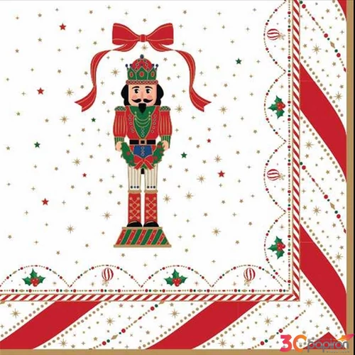 Szalvéta 33x33cm 33x33cm 20db Nutcracker Twist