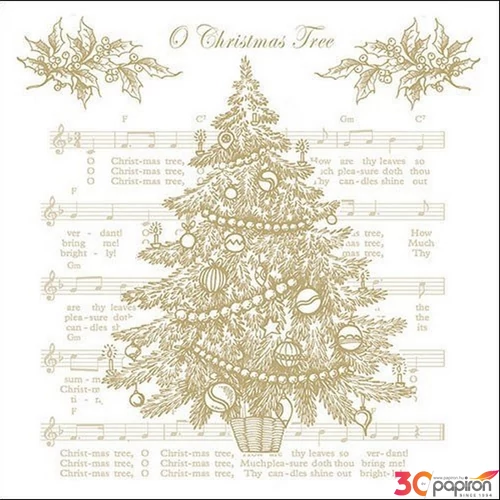 Szalvéta Ambiante O Christmas Tree Godl papírszalvéta 33x33cm,20db-os